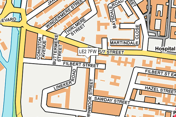 LE2 7FW map - OS OpenMap – Local (Ordnance Survey)
