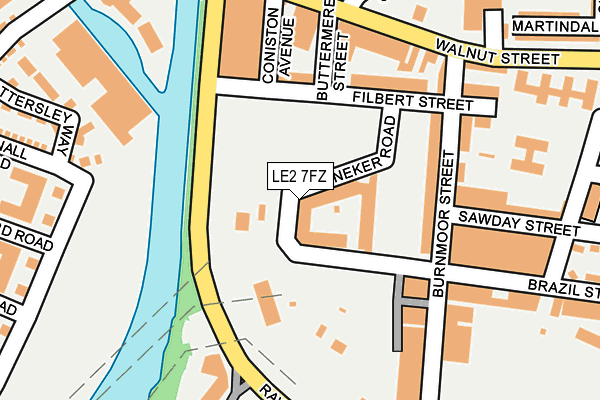 LE2 7FZ map - OS OpenMap – Local (Ordnance Survey)
