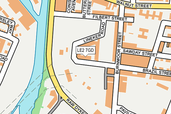 LE2 7GD map - OS OpenMap – Local (Ordnance Survey)
