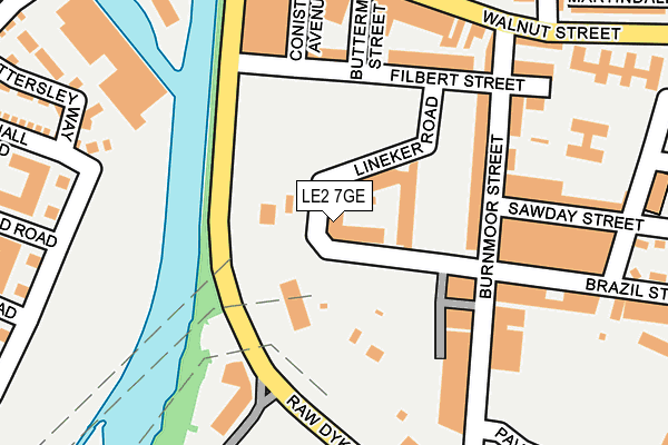 LE2 7GE map - OS OpenMap – Local (Ordnance Survey)