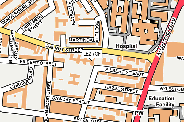 LE2 7GF map - OS OpenMap – Local (Ordnance Survey)