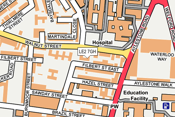 LE2 7GH map - OS OpenMap – Local (Ordnance Survey)