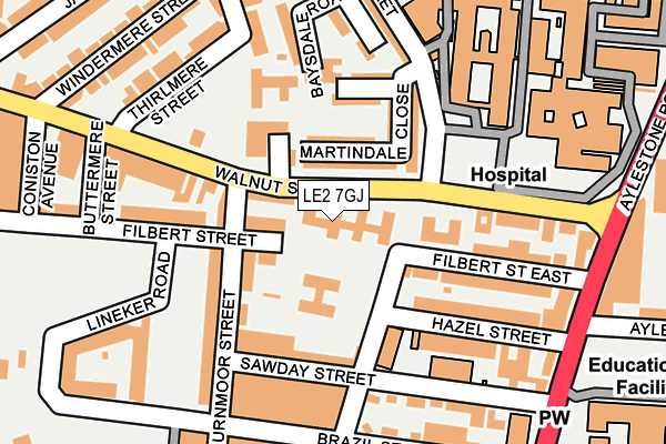 LE2 7GJ map - OS OpenMap – Local (Ordnance Survey)