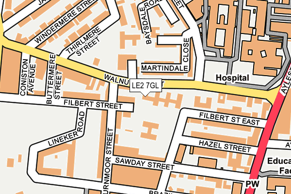 LE2 7GL map - OS OpenMap – Local (Ordnance Survey)