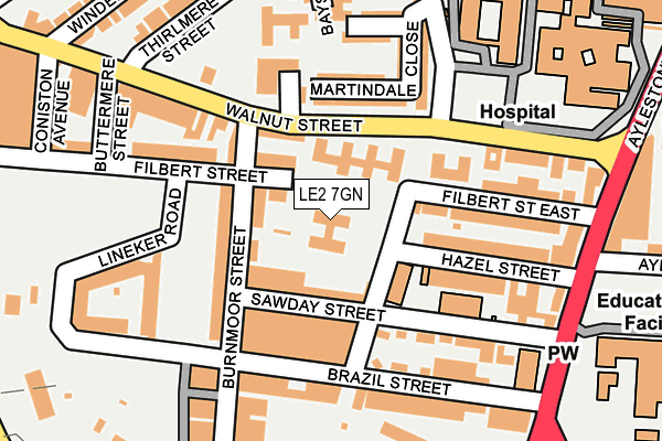 LE2 7GN map - OS OpenMap – Local (Ordnance Survey)
