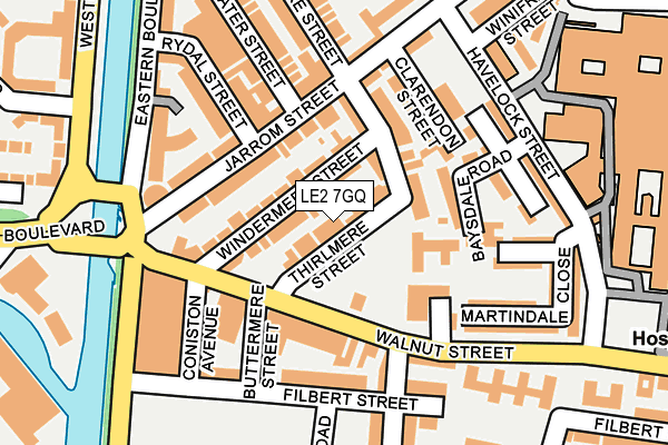 LE2 7GQ map - OS OpenMap – Local (Ordnance Survey)