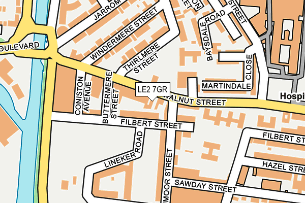 LE2 7GR map - OS OpenMap – Local (Ordnance Survey)