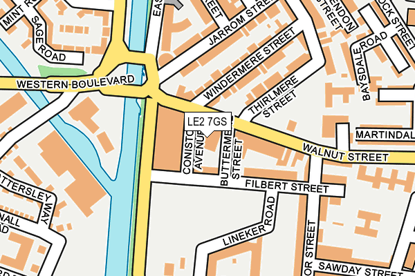 LE2 7GS map - OS OpenMap – Local (Ordnance Survey)