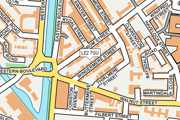 LE2 7GU map - OS OpenMap – Local (Ordnance Survey)