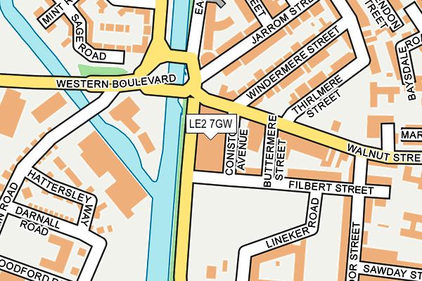 LE2 7GW map - OS OpenMap – Local (Ordnance Survey)