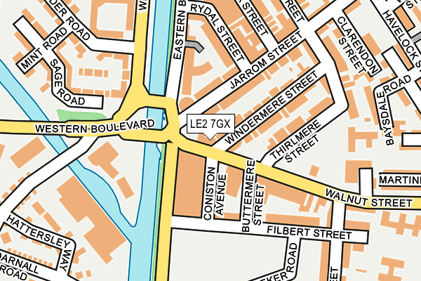 LE2 7GX map - OS OpenMap – Local (Ordnance Survey)