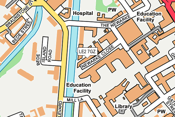 LE2 7GZ map - OS OpenMap – Local (Ordnance Survey)
