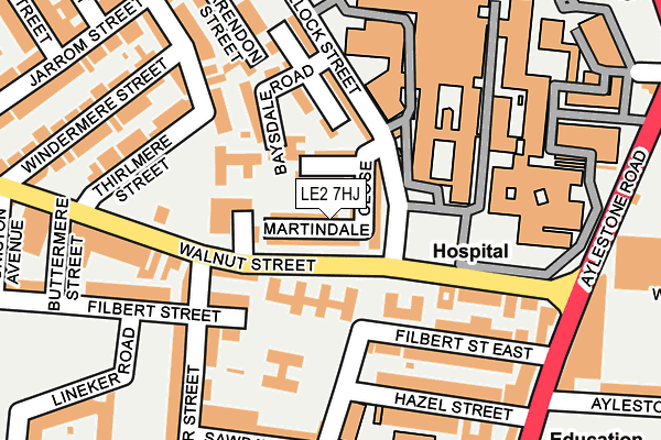 LE2 7HJ map - OS OpenMap – Local (Ordnance Survey)