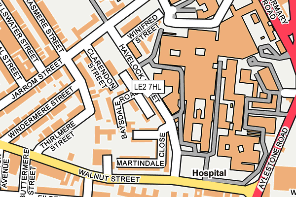 LE2 7HL map - OS OpenMap – Local (Ordnance Survey)