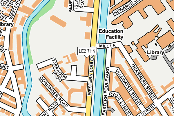 LE2 7HN map - OS OpenMap – Local (Ordnance Survey)