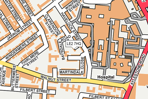 LE2 7HQ map - OS OpenMap – Local (Ordnance Survey)