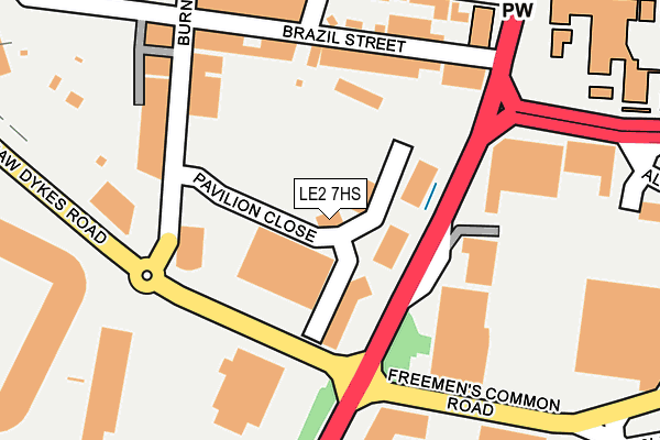 LE2 7HS map - OS OpenMap – Local (Ordnance Survey)