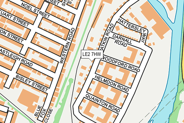LE2 7HW map - OS OpenMap – Local (Ordnance Survey)