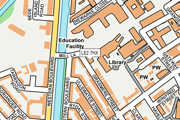 LE2 7HX map - OS OpenMap – Local (Ordnance Survey)