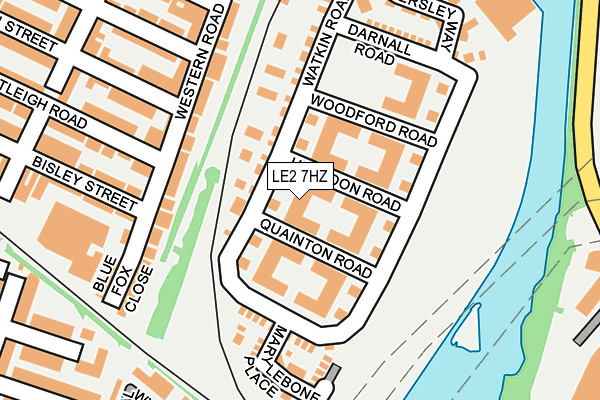 LE2 7HZ map - OS OpenMap – Local (Ordnance Survey)