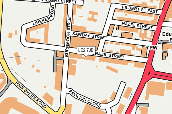 LE2 7JB map - OS OpenMap – Local (Ordnance Survey)