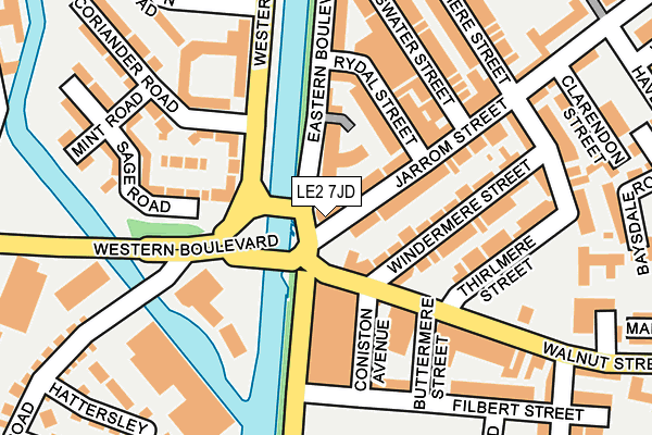 LE2 7JD map - OS OpenMap – Local (Ordnance Survey)