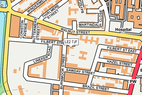 LE2 7JF map - OS OpenMap – Local (Ordnance Survey)