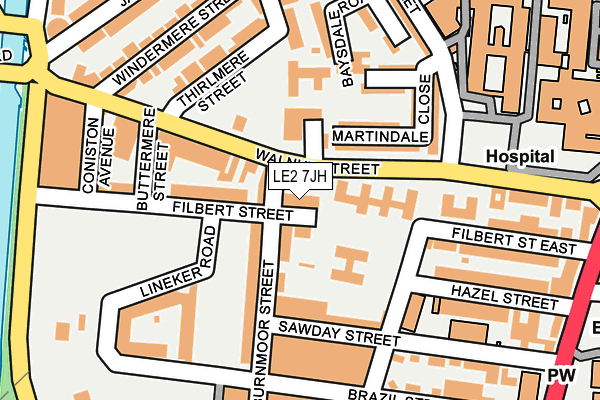 LE2 7JH map - OS OpenMap – Local (Ordnance Survey)