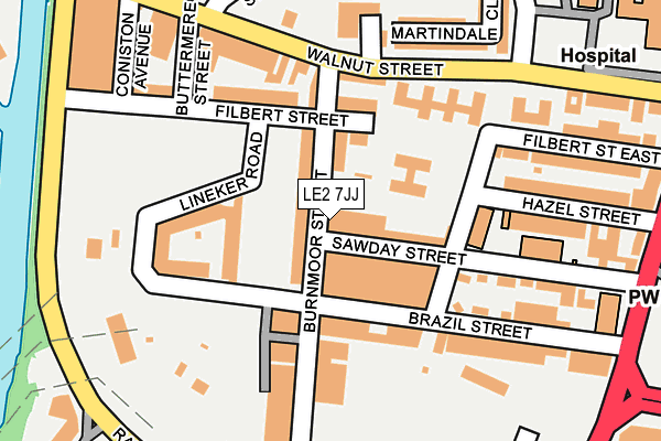 LE2 7JJ map - OS OpenMap – Local (Ordnance Survey)