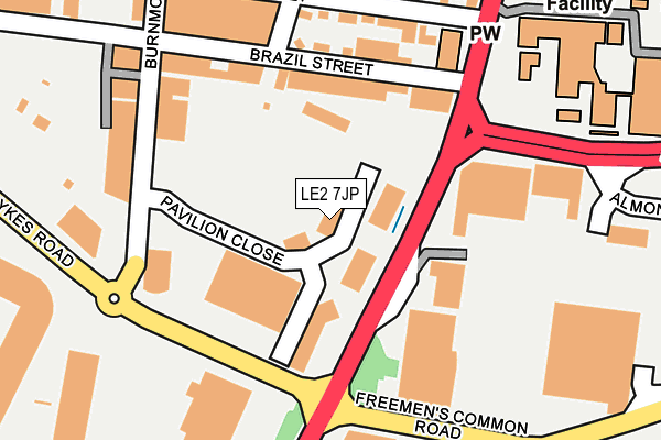 LE2 7JP map - OS OpenMap – Local (Ordnance Survey)