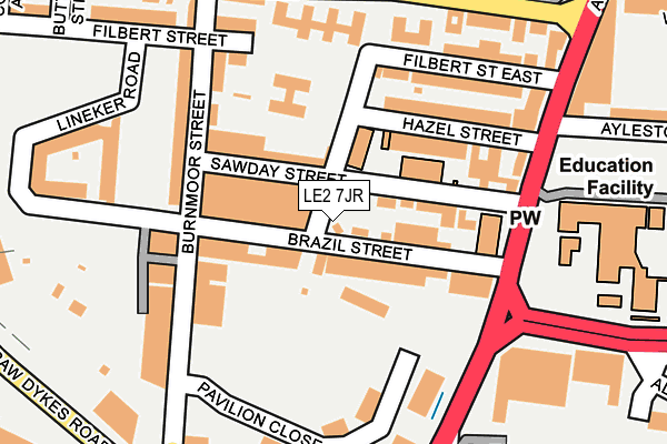 LE2 7JR map - OS OpenMap – Local (Ordnance Survey)