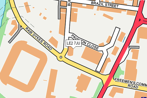 LE2 7JU map - OS OpenMap – Local (Ordnance Survey)