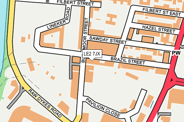 LE2 7JX map - OS OpenMap – Local (Ordnance Survey)