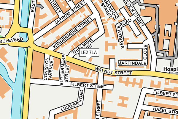 LE2 7LA map - OS OpenMap – Local (Ordnance Survey)