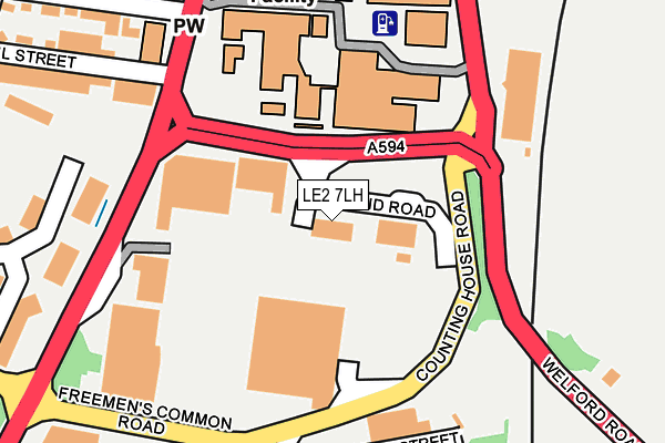 LE2 7LH map - OS OpenMap – Local (Ordnance Survey)