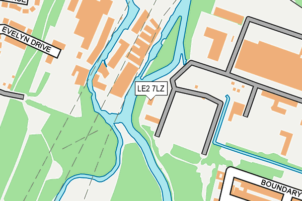 LE2 7LZ map - OS OpenMap – Local (Ordnance Survey)