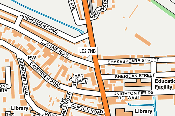 LE2 7NB map - OS OpenMap – Local (Ordnance Survey)