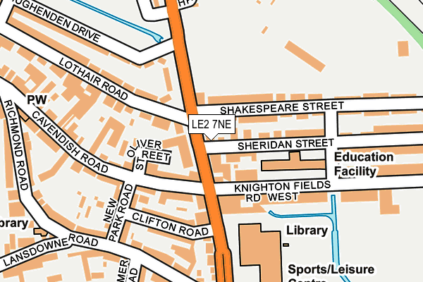 LE2 7NE map - OS OpenMap – Local (Ordnance Survey)