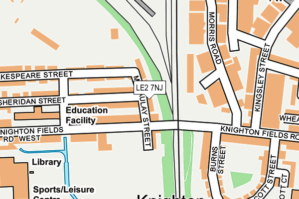 LE2 7NJ map - OS OpenMap – Local (Ordnance Survey)