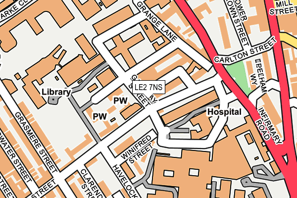 LE2 7NS map - OS OpenMap – Local (Ordnance Survey)