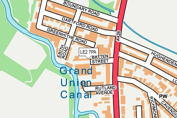 LE2 7PA map - OS OpenMap – Local (Ordnance Survey)