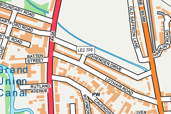 LE2 7PF map - OS OpenMap – Local (Ordnance Survey)