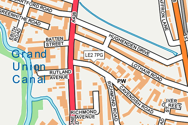 LE2 7PG map - OS OpenMap – Local (Ordnance Survey)