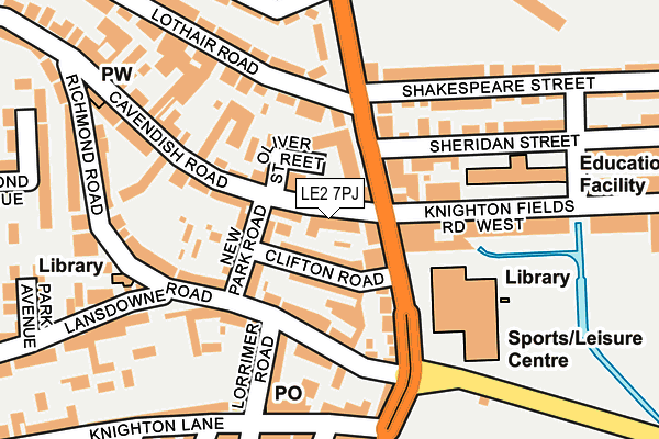 LE2 7PJ map - OS OpenMap – Local (Ordnance Survey)