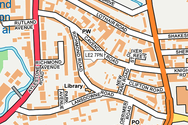 LE2 7PN map - OS OpenMap – Local (Ordnance Survey)