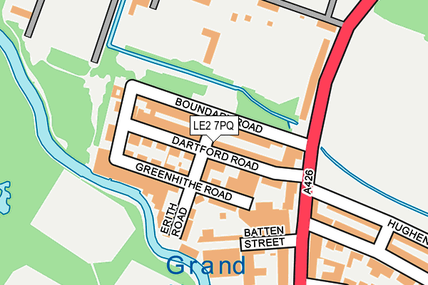 LE2 7PQ map - OS OpenMap – Local (Ordnance Survey)