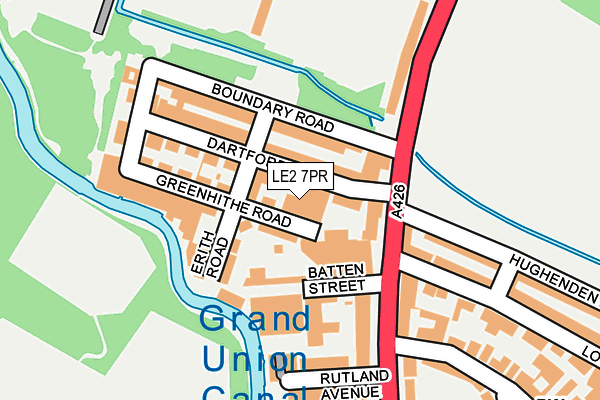 LE2 7PR map - OS OpenMap – Local (Ordnance Survey)
