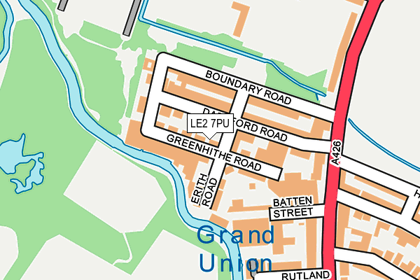 LE2 7PU map - OS OpenMap – Local (Ordnance Survey)