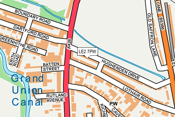LE2 7PW map - OS OpenMap – Local (Ordnance Survey)