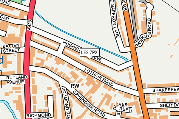 LE2 7PX map - OS OpenMap – Local (Ordnance Survey)